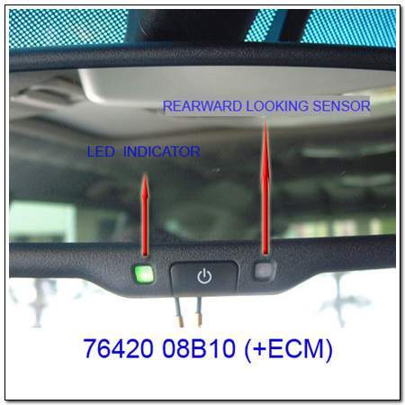 7642008B10 Ssang Yong retrovisor interior