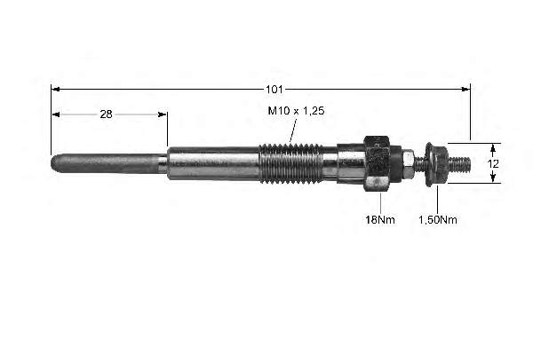 Bujía de incandescencia DG234 Japan Parts