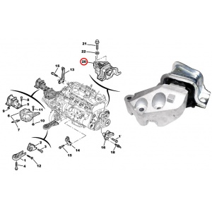 Soporte de motor derecho Peugeot/Citroen 182136