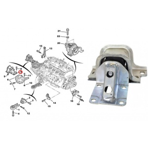 Soporte de motor izquierdo Peugeot/Citroen 1608216180