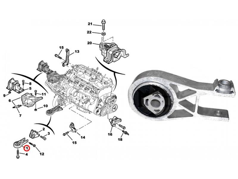 180695 Peugeot/Citroen soporte motor delantero