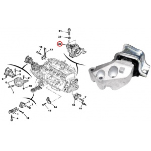 5271 Metalcaucho soporte de motor derecho