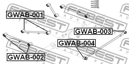 Suspensión, brazo oscilante, eje trasero, superior GWAB001 Febest