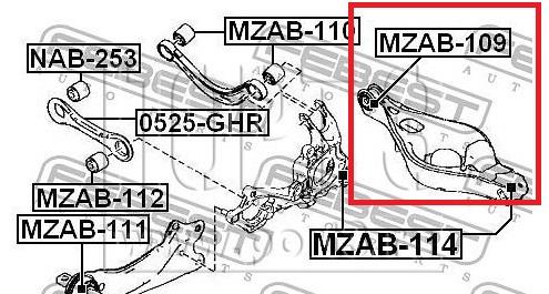 GS1D28300B Mazda brazo de suspensión trasero inferior derecho
