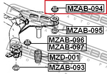 Suspensión, cuerpo del eje trasero MZAB094 Febest
