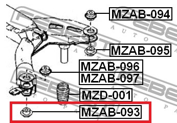 Suspensión, cuerpo del eje trasero MZAB093 Febest