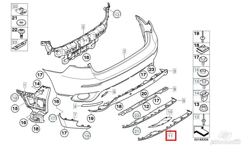 51127192879 BMW listón embellecedor/protector, parachoques trasero