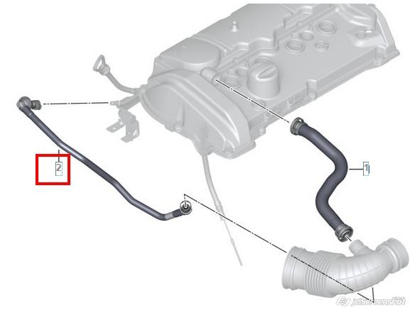 11157614690 BMW tubo de ventilacion del carter (separador de aceite)