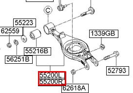 552103T500 Hyundai/Kia brazo suspension (control trasero inferior izquierdo)