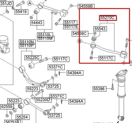 552703M100 Hyundai/Kia barra transversal de suspensión trasera