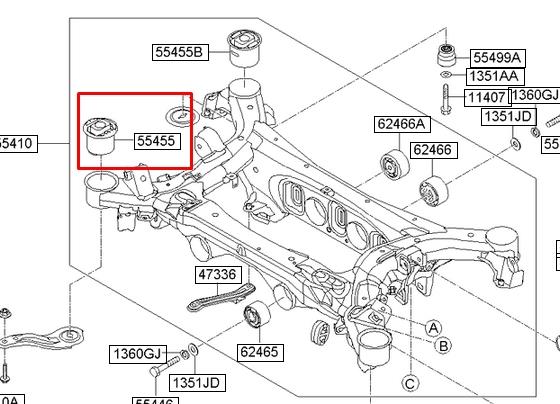 554183M000 Hyundai/Kia suspensión, cuerpo del eje trasero