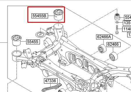 554283T000 Hyundai/Kia suspensión, cuerpo del eje trasero