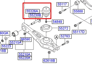 Almohadilla de tope, suspensión trasera para Hyundai Santa Fe (DM)