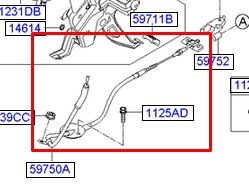 597504Z500 Hyundai/Kia cable de freno de mano delantero