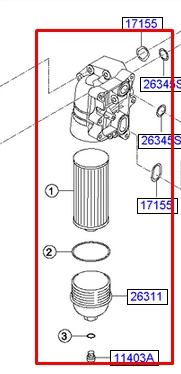 Filtro de aceite 263102F011 Hyundai/Kia