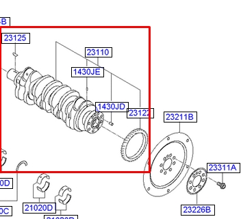 Cigüeñal 651F62FU00 Hyundai/Kia