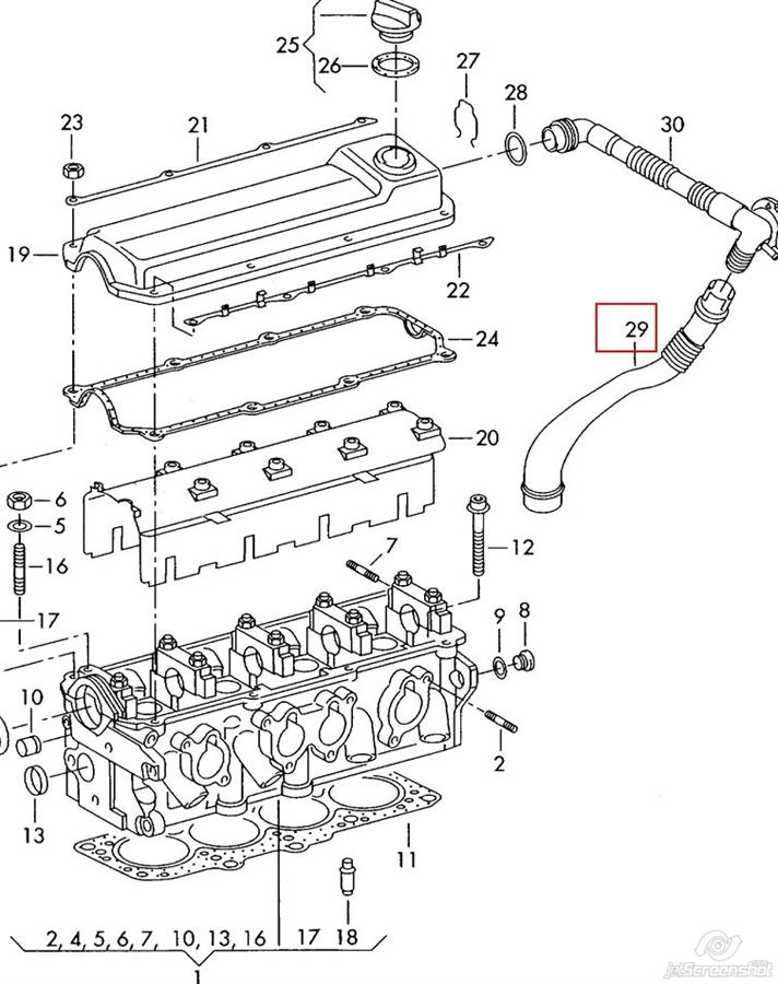 Tubo de ventilación del cárter V102778 VEMO/Vaico