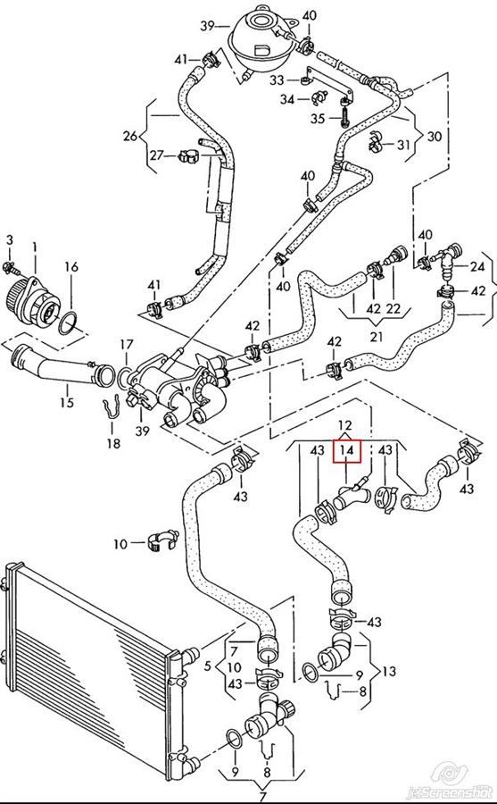 108876756 Hans Pries (Topran) brida del sistema de refrigeración (triple)