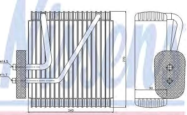 Evaporador, aire acondicionado 92161 Nissens