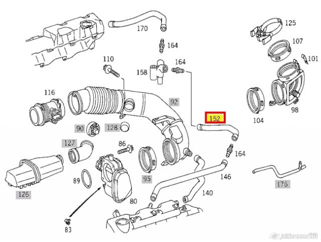 Tubo de ventilación del cárter 1120180282 Mercedes