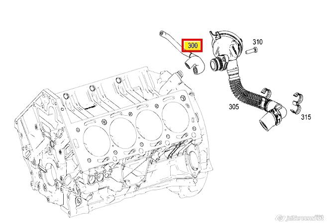 A1560100282 Mercedes tubo de ventilacion del carter (separador de aceite)