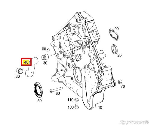 1560180382 Mercedes tubo de ventilacion del carter (separador de aceite)