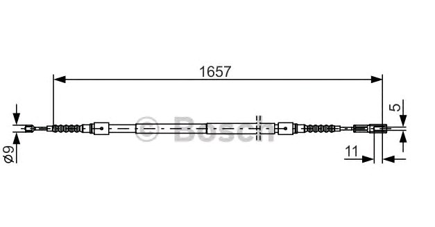 Cable de freno de mano trasero izquierdo 1987477881 Bosch