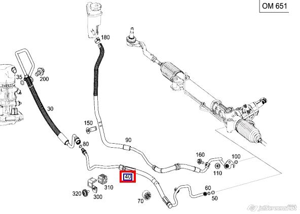 2214608524 Mercedes manguera hidráulica de alta presión, desde la bomba al mecanismo dirección