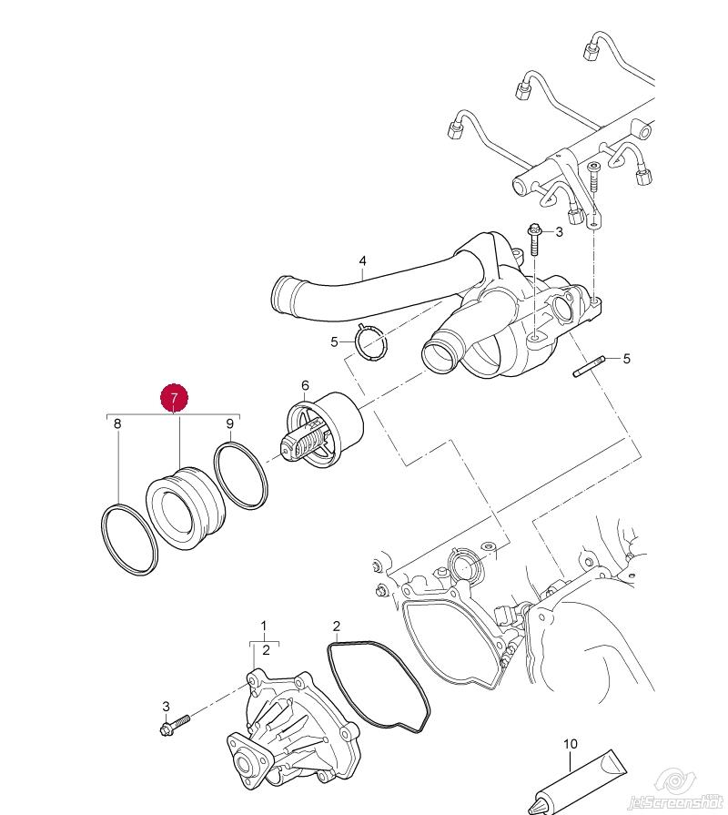 94810610101 Porsche tapa de termostato
