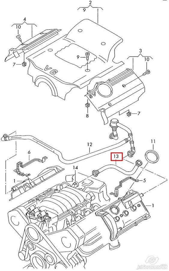 Tubo de ventilación del cárter 078103223B VAG