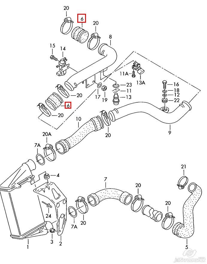 Manguera del intercooler VAG 1H0145834J precio, desde 7,08 EUR
