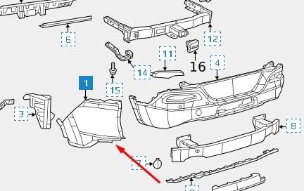 K68232304AC Fiat/Alfa/Lancia parachoques trasero, parte derecha