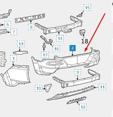 Parachoques trasero K68232185AC Fiat/Alfa/Lancia