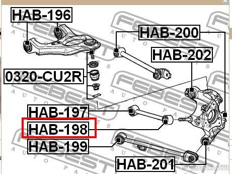 RFX2732 Caster silentblock de brazo suspensión trasero transversal