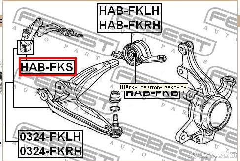 Silentblock de suspensión delantero inferior 50280SMGE01 Honda