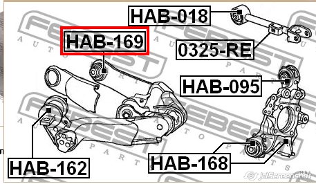 HAB-169 Febest suspensión, brazo oscilante trasero inferior