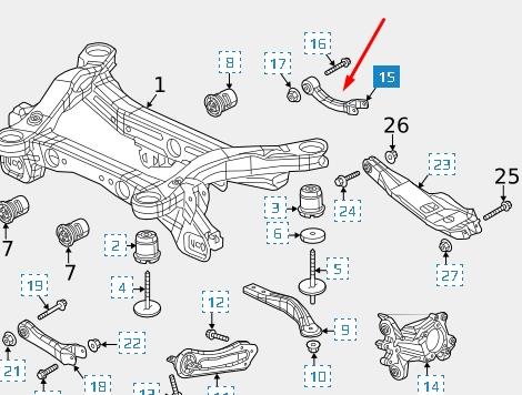 5090110AA Polycraft brazo de suspension trasera derecha