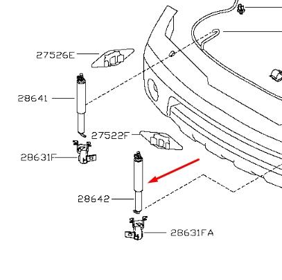 286425X20A Nissan tobera de agua regadora, lavado de faros, delantera izquierda