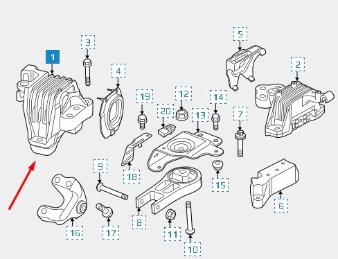 68192831AB Chrysler soporte de motor derecho