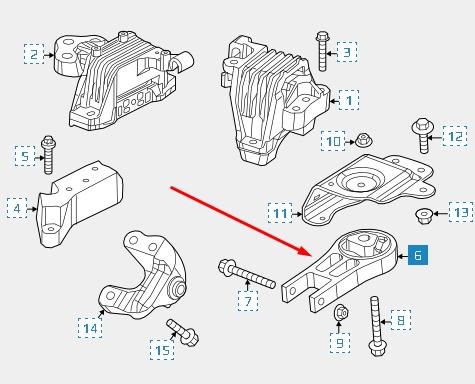 68172349AB Chrysler soporte de motor trasero