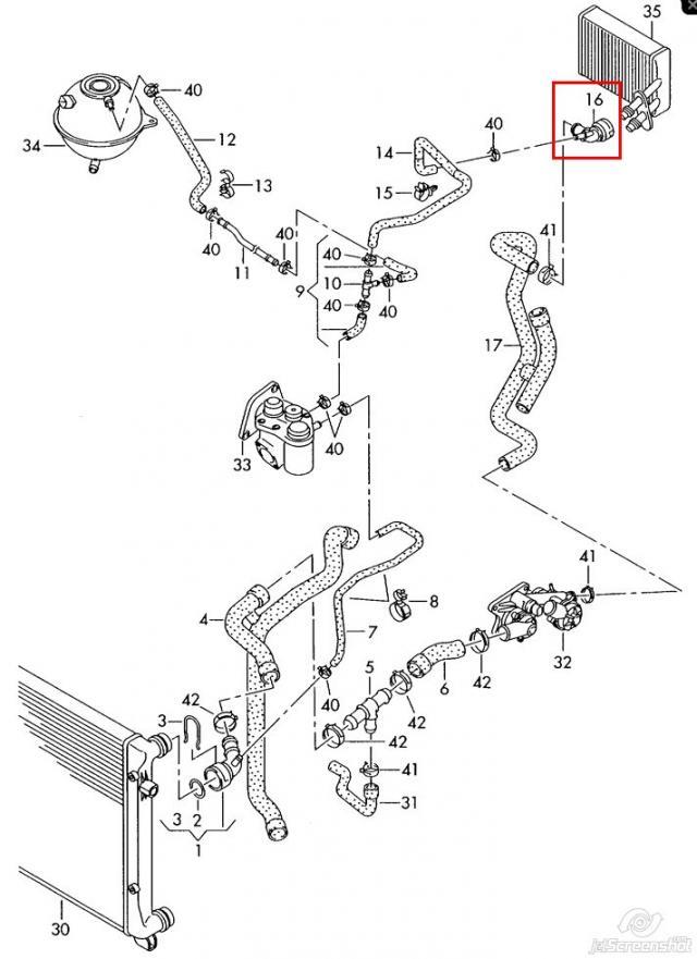 Brida del sistema de refrigeración (triple unión) 1C0122291A VAG