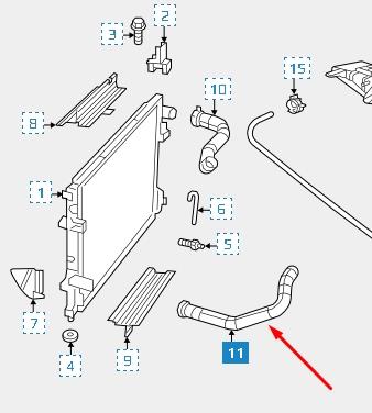 Manguera refrigerante para radiador inferiora K55038161AB Fiat/Alfa/Lancia