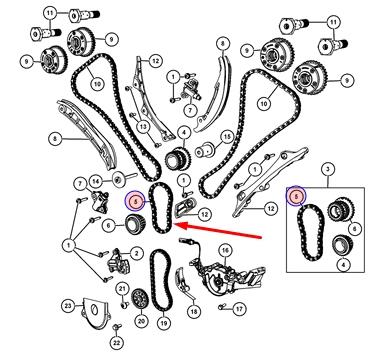 5184355AF Chrysler cadena de distribución inferior