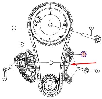 53022315AD Chrysler carril de deslizamiento, cadena de distribución