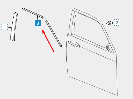 57010505AJ Chrysler moldura de puerta delantera izquierda superior