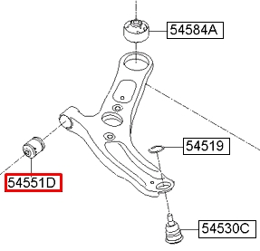 Silentblock del brazo de suspensión 545513X000 Hyundai/Kia