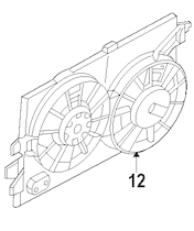 DB5Z8C607A Ford difusor de radiador, ventilador de refrigeración, condensador del aire acondicionado, completo con motor y rodete