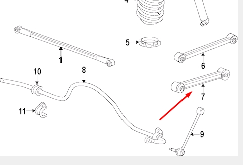 Palanca De Soporte Suspension Trasera Longitudinal Inferior Izquierda/Derecha para Dodge RAM 