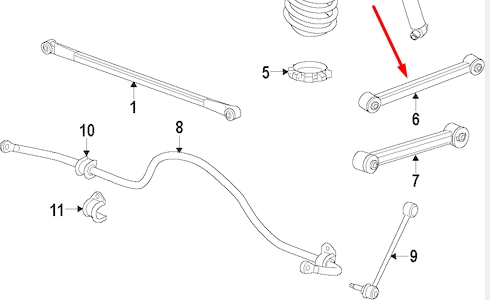 Brazo suspension inferior trasero izquierdo/derecho K52855800AC Fiat/Alfa/Lancia