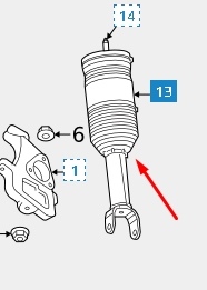 04877146AD Chrysler muelle neumático, suspensión, eje delantero